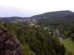 Blick vom Nonnenfelsen auf den Kurort Jonsdorf am 12.06.2011