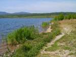 Uferweg am Olbersdorfer See in Blickrichtubng Gebirge, 2004