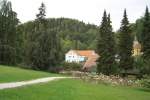 Blick zur Kirche von Oybin im Zittauer Gebirge, um 2004