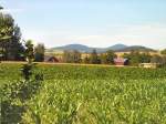 Landschaft bei Hrnitz, Zittauer Gebirge im Sommer 2004