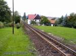 Zitauer Gebirge, Jonsdorf, Blick auf die Gleise der Schmalspurbahn,2005