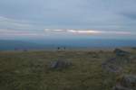 Abendstimmung auf dem Brocken vor Sonnenuntergang; Blick am 10.09.2011 vom Gipfel Richtung Westen ber Torfhaus, den Westharz bis zu Weserberglandschaften am Horizont.