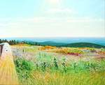  Frühsommerheidenweite ; Öl auf Baumwolle, 2010, 130 x 160 cm; Blick vom Brocken Anfang Juni Richtung Südosten über die Hohneklippen, die Heinrichshöhe und den Ostharz bis zum Kyffhäuser und der Hainleite in Thüringen...