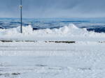 Blick von der Bahnstation Brocken ins Landesinnere am 04. Dezember 2023.