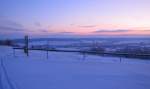 Blick vom Lauchaer Flugplatz auf das verschneite Unstruttal; 02.01.2010