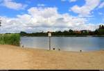 Blick auf den Heidesee am Sandstrand des Heidebades Halle-Nietleben bei wechselhaftem Wetter. [22.6.2018 | 16:23 Uhr]