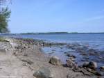 Blick hinüber nach Dänemark, vom Strand auf der Halbinsel Holnis nordöstlich von Glücksburg (Kreis Schleswig-Flensburg, Schleswig-Holstein, Mai 2010)