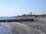 Der Leuchtturm von Falshöft auf der Geltinger Birk am Übergang der Flensburger Börde in die Ostsee (Kreis Schleswig-Flensburg, Schleswig-Holstein, Mai 2010)