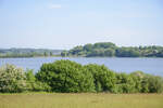 Blick �ber das Haddebyer Noor vom Ringwall der ehemaligen Wikingerstadt Haithabu. Aufnahme: 24. Mai 2026