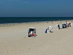 Blick von der Promenade auf den Strand von Westerland (Sylt) am 19.