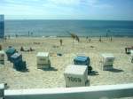 Blick zur Nordsee, Strand von Westerland - Sommer 2004