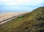 Blick von der Dne auf den Strand bei Westerland, Sommer 2004