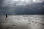 Niedrigwasser im Wattenmeer der Nordsee zwischen dem festland und der Insel Föhr - Nordfriesland.