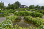 Blick auf Emil Noldes Garten in Seebüll in Amt Südtondern (Kreis Nordfriesland).
Aufnahme: 2. Juni 2019.