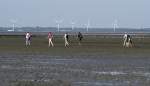 Ebbe im Wattenmeer vor Nordstrandischmoor in Nordfriesland.