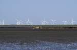 Ebbe im Wattenmeer vor Nordstrandischmoor in Nordfriesland. Aufnahme: Mai 2008.