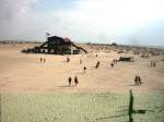 Am Strand von  St. Peter-Ording mit  Badegsten, Sommer 2003