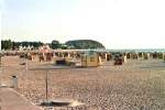 Blick ber den Strand von Travemnde auf die Ostsee - Sommer 2003