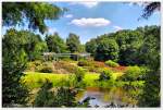 Parklandschaft am Rosarium in Bremen Horn-Lehe, Juli 2014.