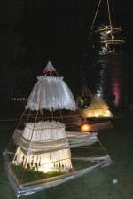 ega Erfurt, Lichterfest 2004, Pyramiden am Aussichtsturm