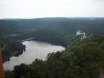 Oberhalb von Schlo Burgk, ein Blick in das Tal, zum Thringer Meer.