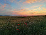 Sonnenuntergang in Zeulenroda, nähe Langenwolschendorf im Vogtland.