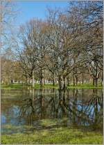 Die letzten Regen setzen den Park von Prnu unter Wasser.