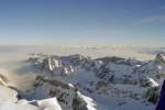 Sntis im Winter 2005. -14 Blick Richtung Liechtenstein, Oesterreich ber das Wolkenmeer.