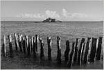 Vaubans Festung vor St.Malo in Schwarzweiss.