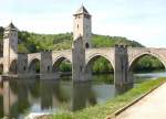 Bei der Stadt Cahors berquert die Pont Valentr aus dem 14.