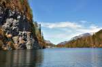 Der Knigssee in Richtung Norden mit Steilwand des Watzmann - 26.04.2012