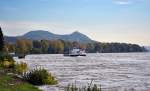 Siebengebirge - Rhein mit etwas Hochwasser - Oberkassel Richtung Süden - 19.10.2013