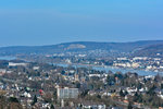 Bonn-Mehlem, Rhein, Königswinter und am Horizont die Basaltfelsen von Bonn-Oberkassel - 14.03.2016