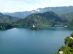 Blick von der Burg in Bled(Veldes) ber den Bleder See, Juni 2016