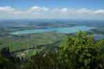 Blick vom Tegelberg auf den Forggensee.