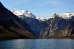 Knigssee - Blick nach Sden zum  Steinernen Meer  - bald wird`s wieder wimmeln von Touristen aus aller Herren Lnder - 26.04.2012