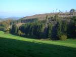 Kyrill-Sturmschden im Sommer 2007 im Sauerland bei Hellefeld.