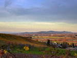 Blick vom Markgrflerland bei Staufen zum Kaiserstuhl, bei abendlicher Herbststimmung, Nov.2015