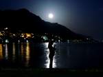 Vollmond mit  Meerjungfrau  am Strand von Brela; 130423