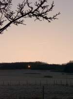 Sonnenaufgang an einem kalten Wintertag in Erpeldange/Wiltz (Luxemburg) aufgenommen gegen 10.15 am 20.12.07.