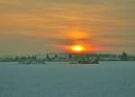 Abendsonne ber der Schneelandschaft bei Euskirchen-Palmersheim - 03.12.2010