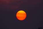 Untergehende Sonne mit Sonnenflecken. - 27.02.2014