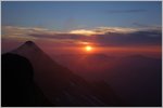 Sonnenuntergang in den Alpen.