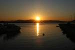 Sonnenuntergang im Hafen von Pozzuoli.