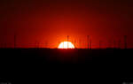 Halbkreis hinter Windr�dern – Sonnenuntergang im Mansfelder Land, mit dem Tele von Halle-Neustadt aus fotografiert.

🕓 30.6.2025 | 21:30 Uhr