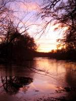 Abendrot ber und auf dem Groen Teich in Altenbach, 17.02.08