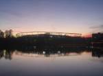 Die AWD Arena spiegelt sich im Marschsee am 15.10.2009