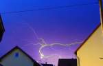 Gewitter am Abend des 22.7.2015 über Bischwind a.R. mit heftigen Blitzen