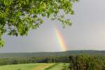 Regenbogen am  Weinberg  bei Bischwind a.R., fotografiert am 09.05.2014