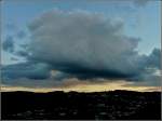 Bedrohliche Wolken am Abend des 09.09.2010 ber der Stadt Wiltz.